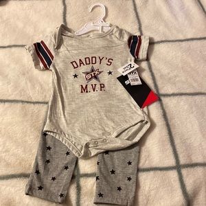 NWT 2pc Daddy’s MVP pant and short sleeve onesie outfit